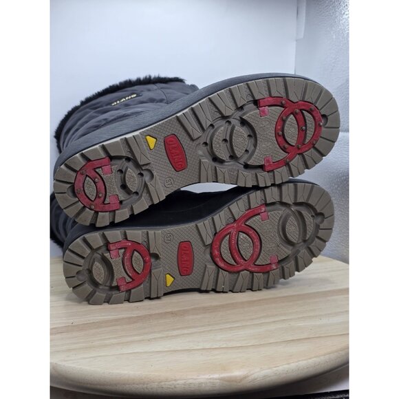 OLANG Size 7 Women's Winter Ski Snow Boots Insulated  Black Faux-Fur Lining GRIP - Picture 8 of 11